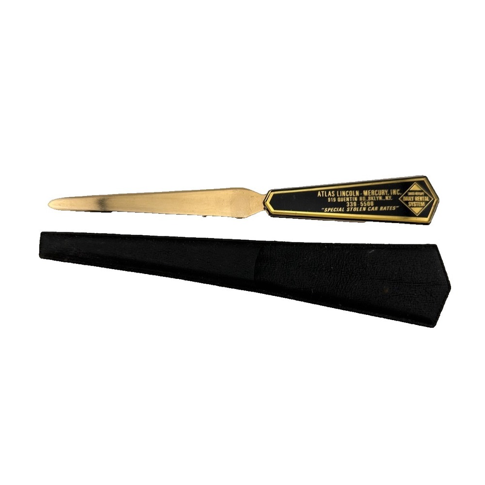 Vintage Atlas Lincoln Mercury Brooklyn NY Advertising Letter Opener Daily Rental